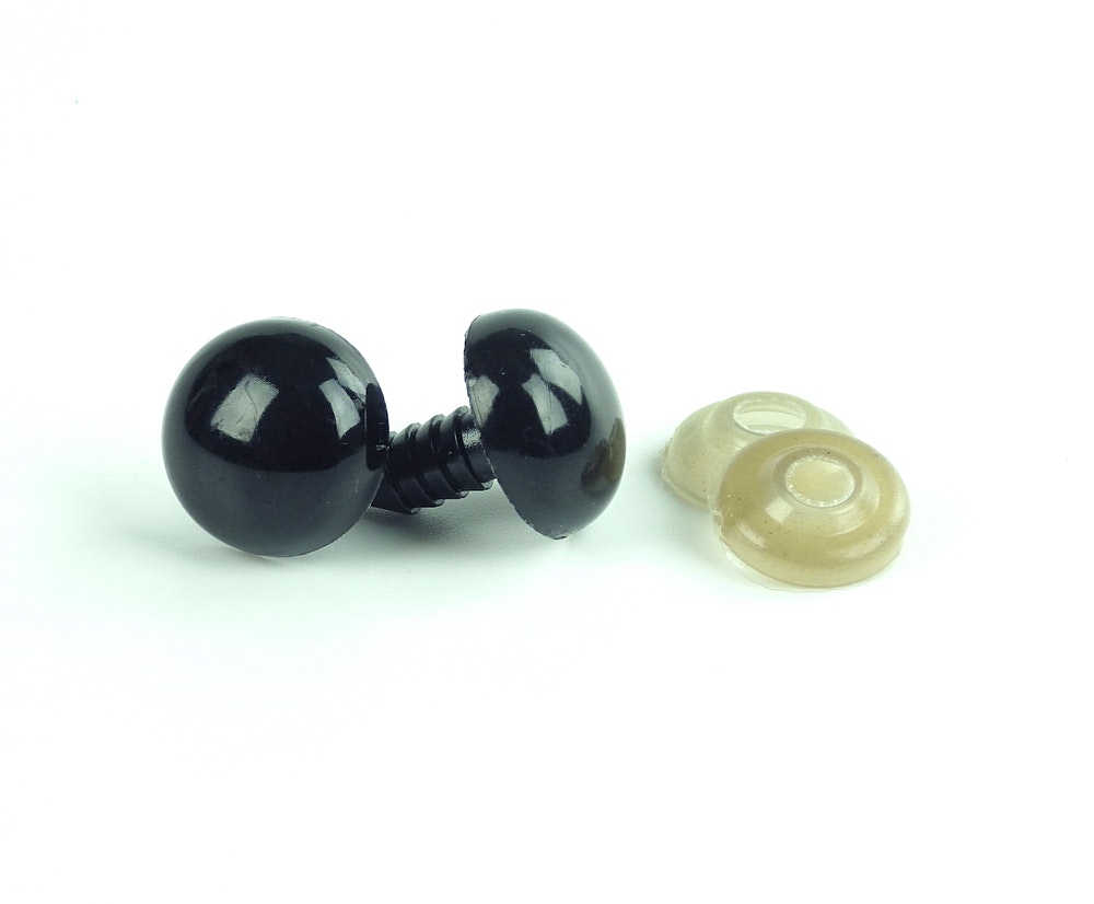 Säkerhetsögon svart 15mm ett par