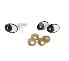 Säkerhetsögon vita 2par 21mm