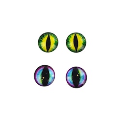 Kattögon av glas 4st 12mm