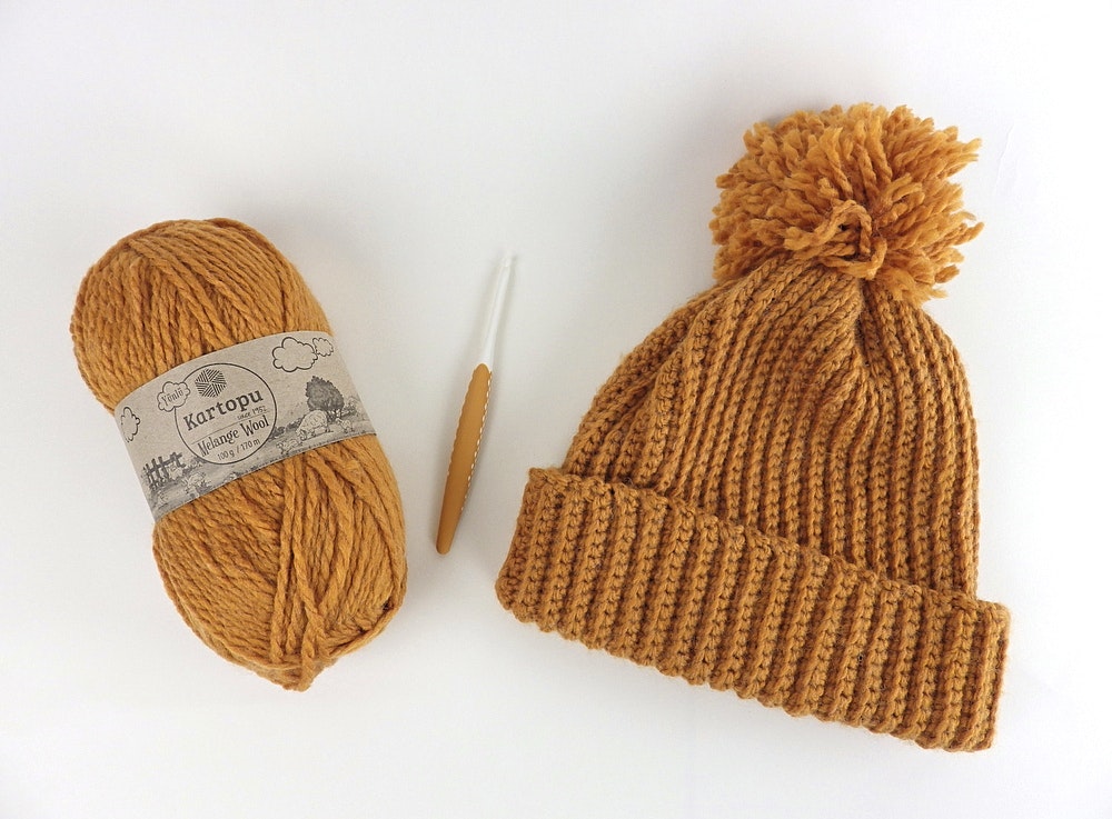 melange wool kartopu ullgarn tjockt mössa