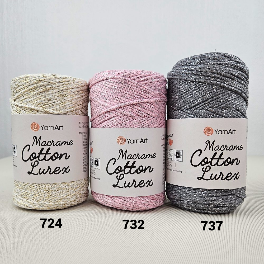 Macrame Cotton Lurex 2 mm YarnArt 250g