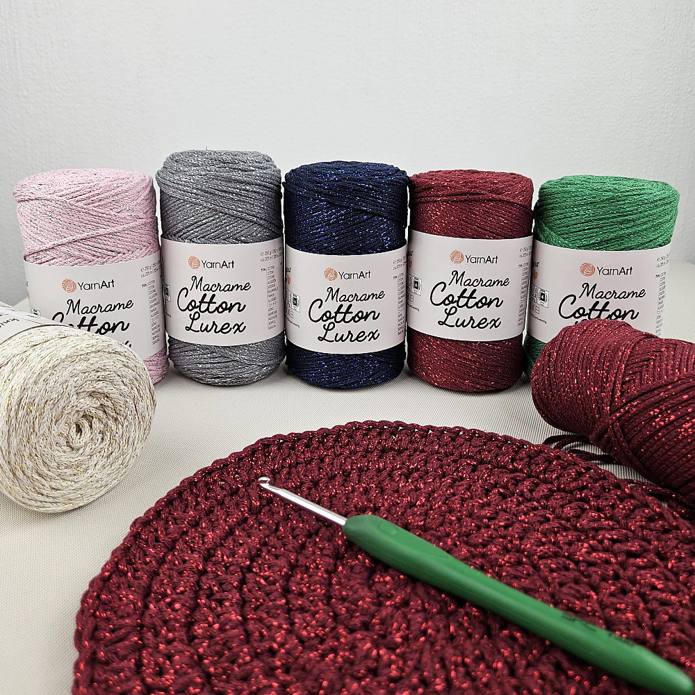 Macrame Cotton Lurex 2 mm YarnArt 250g