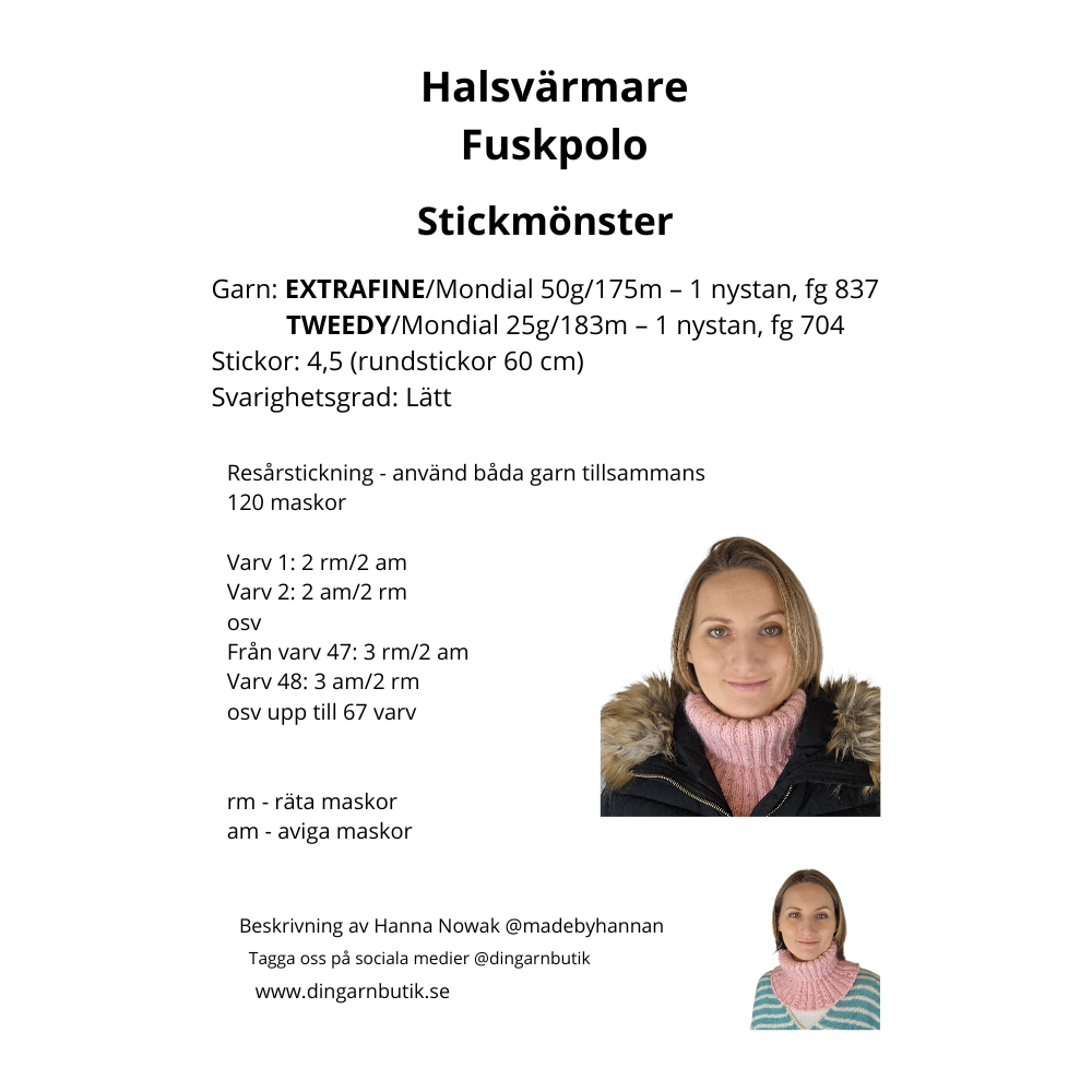 Stickmönster Halskrage Tweedy/Extrafine
