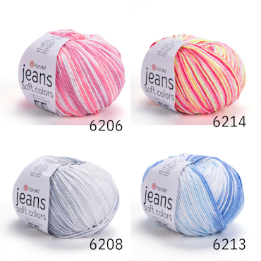 Jeans Soft Colors bomull 50g/160m YarnArt