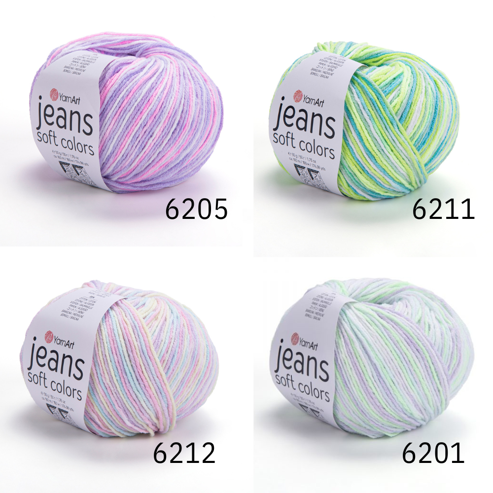 Jeans Soft Colors bomull 50g/160m YarnArt