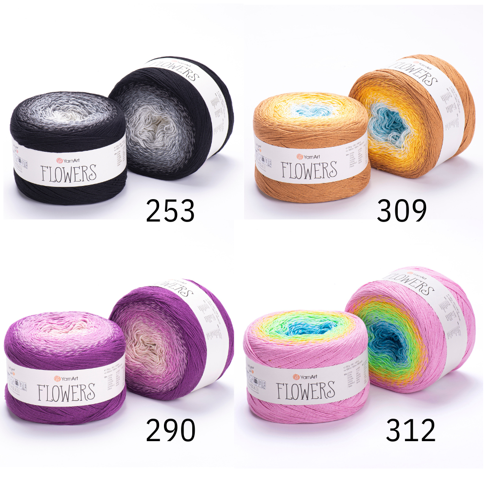 Flowers YarnArt 250g bomull