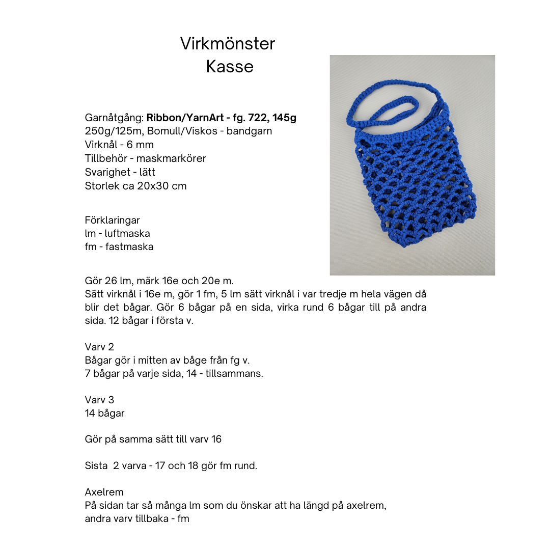 Virkmönster kasse Ribbon