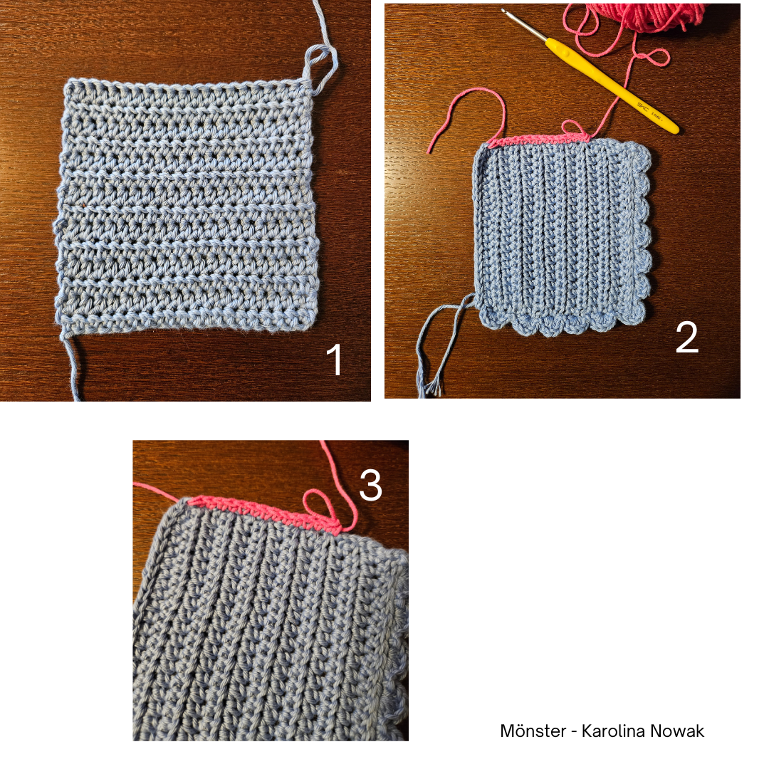 Virkmönster grytlapp basic cotton plus/jeans