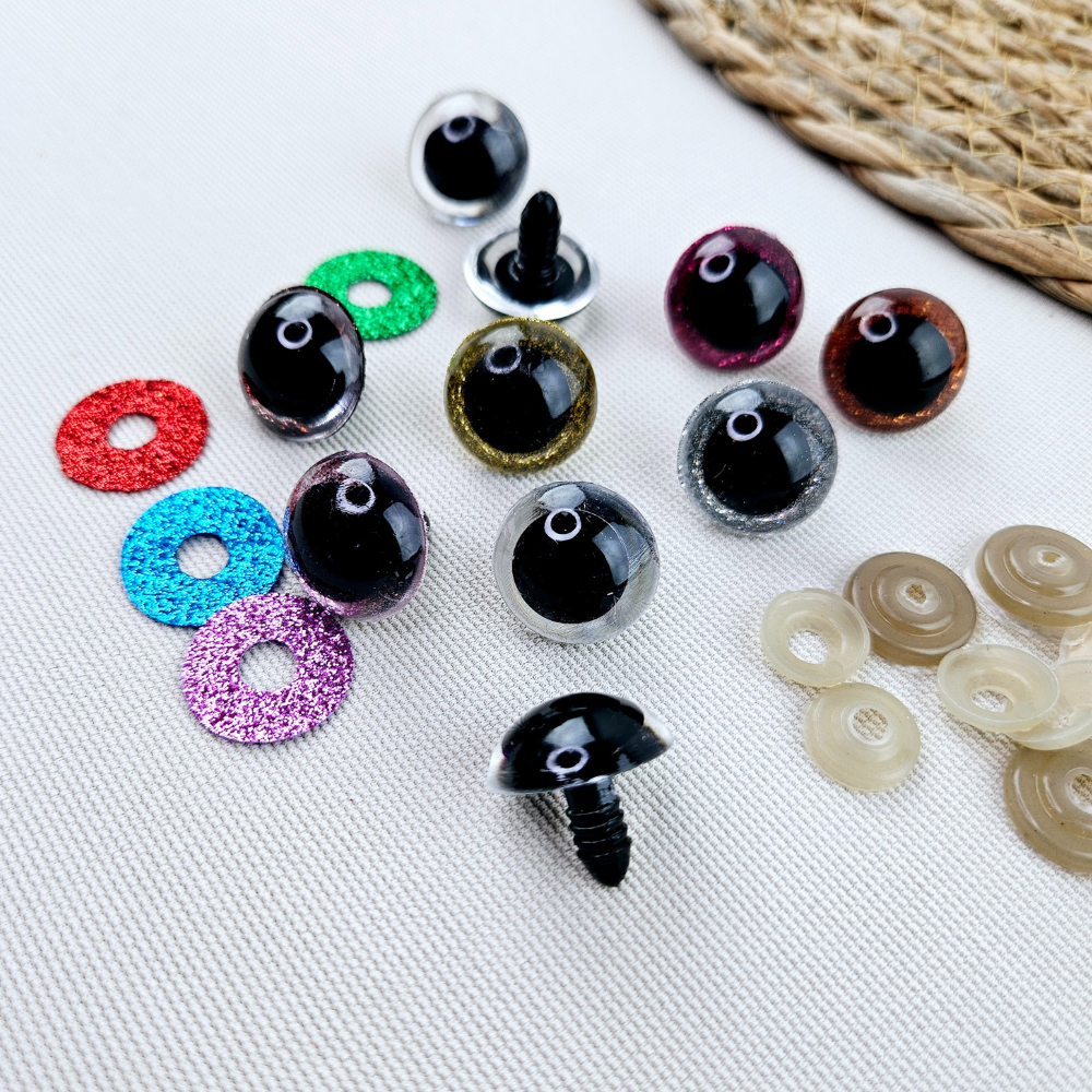Säkerhetsögon 4-pack 20 mm glitter