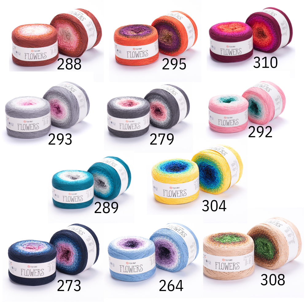Flowers YarnArt 250g bomull