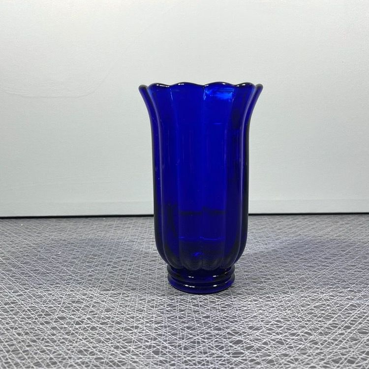 Blå glasvas - stor