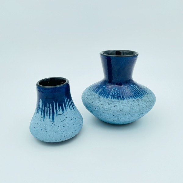 Keramikvas blå mindre