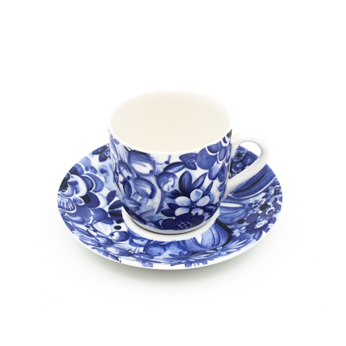 Kaffekopp med liten skada- Blå blomster, Berit Ternell - Gefle