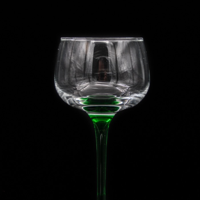Vinglas med grön fot i glas - Luminarc, Frankrike