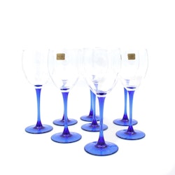 Större rödvinsglas "Cobalt", blå fot - Luminarc, Frankrike