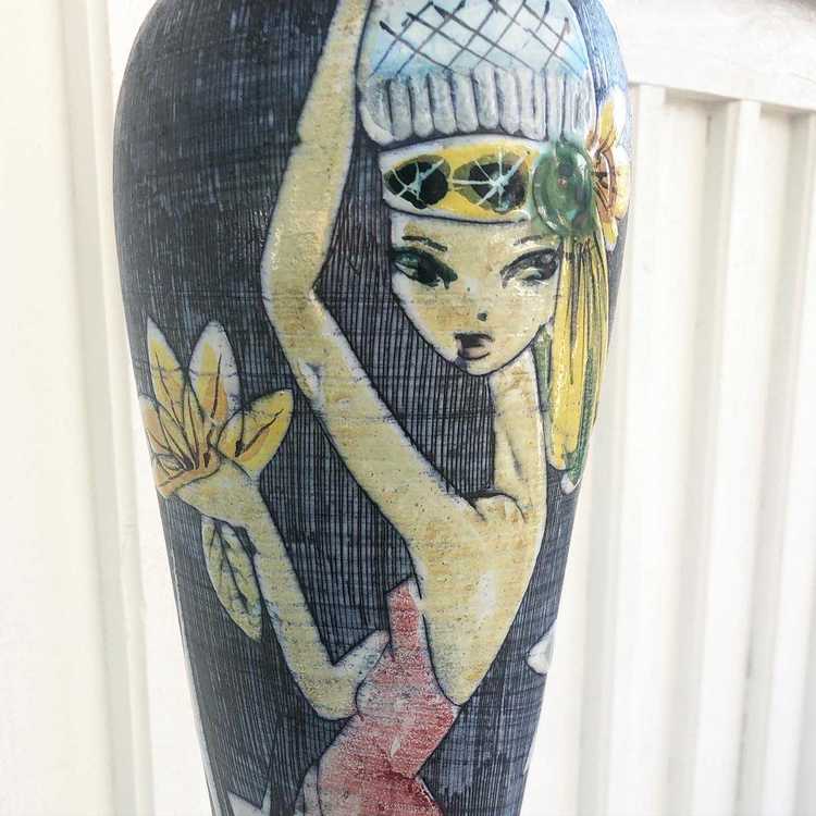 Golvlampa - Marian Zawadsky, Tilgmans keramik närbild mönster
