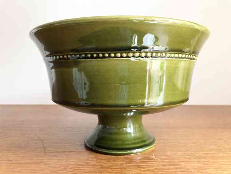 höganäs keramik skål grön