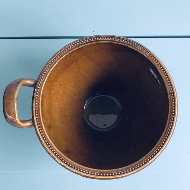 old höganäs keramik skål brun uppifrån