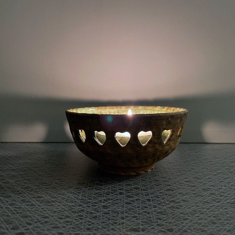 Skål/ljusstake i keramik (liten) - Tolla