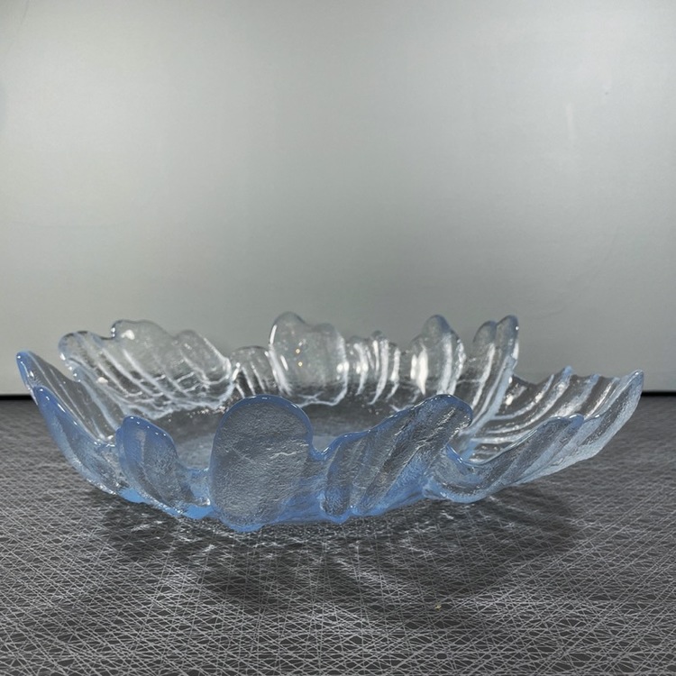 Glasfat, Barock, blått glas (stort) - Christer Sjögren - Lindshammar Glasbruk