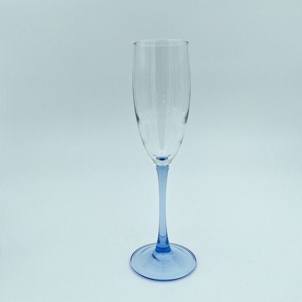 Champagneglas "Azur", ljusblå fot - Luminarc, Frankrike