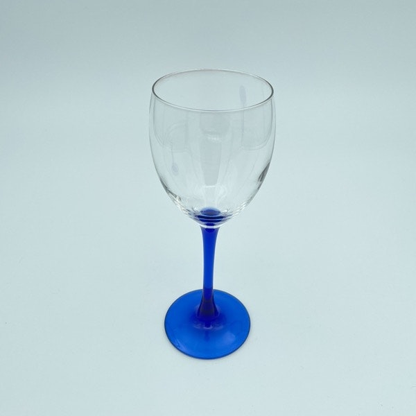 Rödvinsglas, blå fot - Luminarc, Frankrike