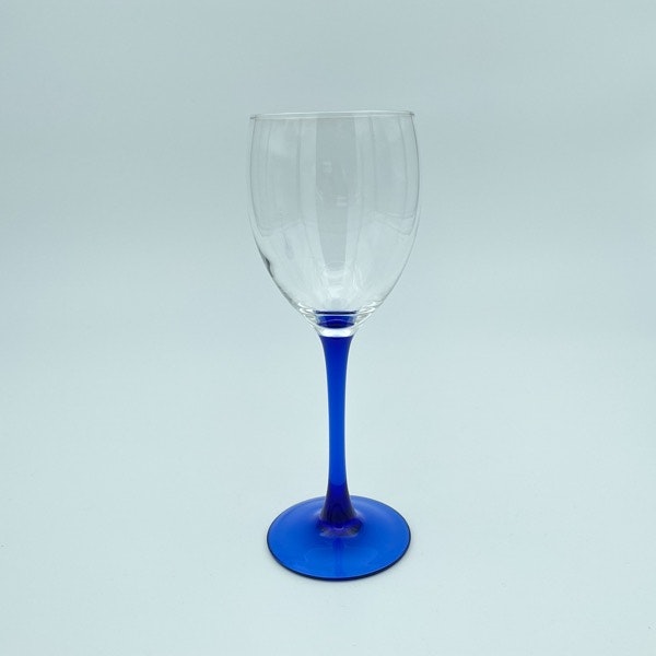 Rödvinsglas, blå fot - Luminarc, Frankrike
