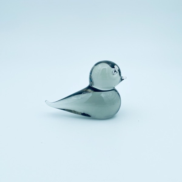 Grå fågel, konstglas - Ronneby glasbruk