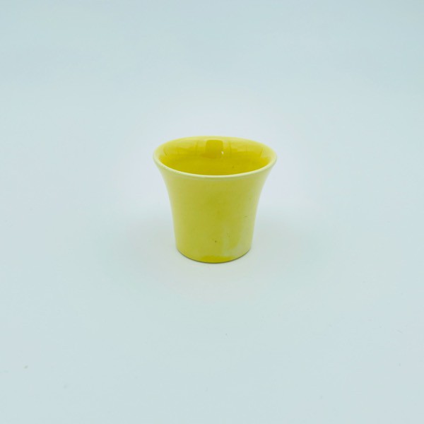 Retro äggkopp - gul keramik