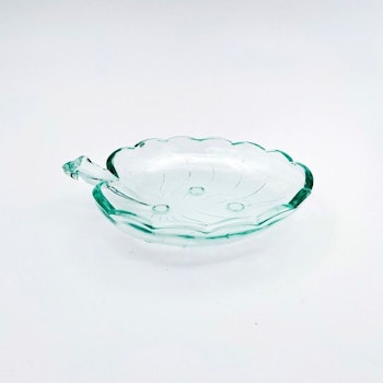 Assiett glas, Näckrosblad - Hovmantorp Glasbruk (turkos)