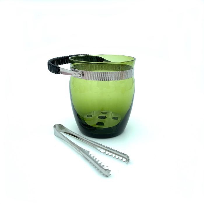 Ishink med tång - grönt glas med lindat handtag - Vintrotastic | Retro  Inredning Online