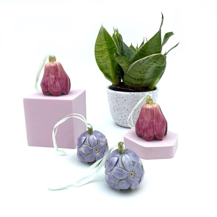 Stor blomklocka - rosa porslin