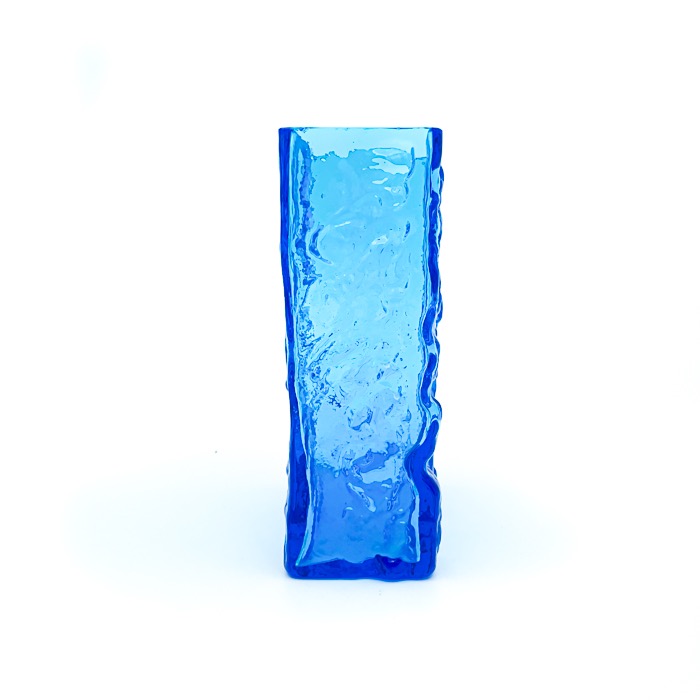 Glasvas - Blå, fyrkantig med struktur