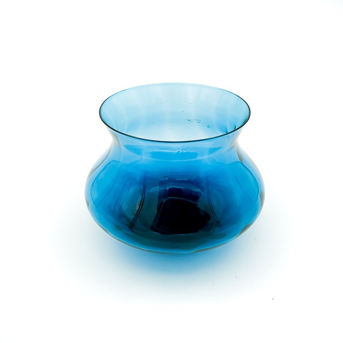 Ljuslykta / vas (blå), Bo Borgström - Åseda Glasbruk