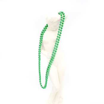 Retro halsband med plastpärlor grönt