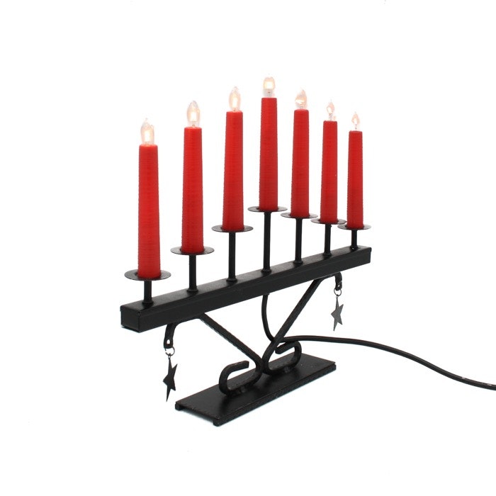 Elektrisk adventsljusstake, 7st ljus - metall