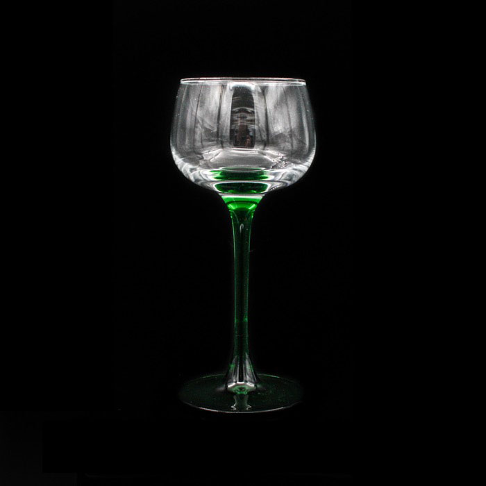 Vinglas med grön fot i glas - Luminarc, Frankrike