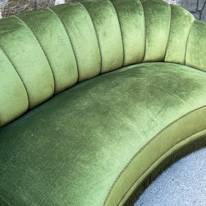 Retro 4-sits soffa, grönt plysch - Vintrotastic | Retro & Vintage Inredning  i butik och på nätet