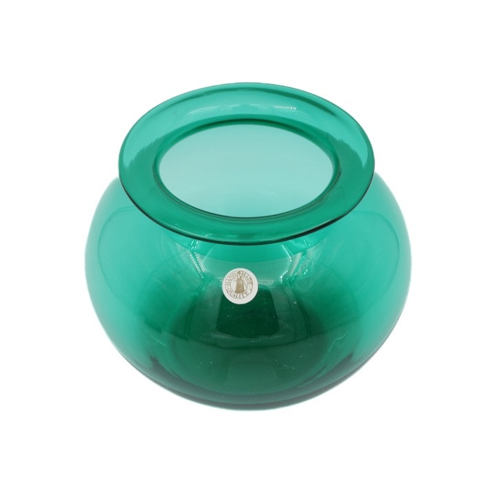 Handblåst glasskål, grön