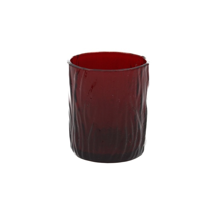 Ljuslykta i rött glas