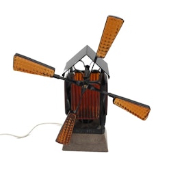 Bordslampa - Väderkvarn med rörlig vindsnurra