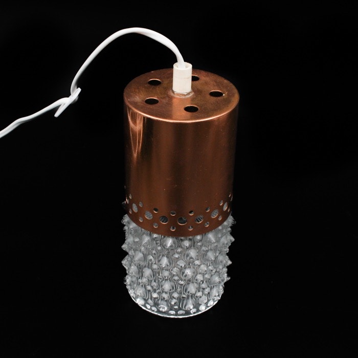 Retro fönsterlampa - koppar och glas