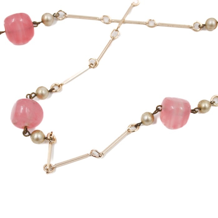 Vintage halsband, rosa stenar