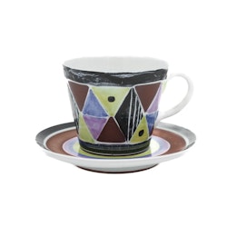 Kaffekopp med fat - Jane Wåhlstedt, Laholm keramik