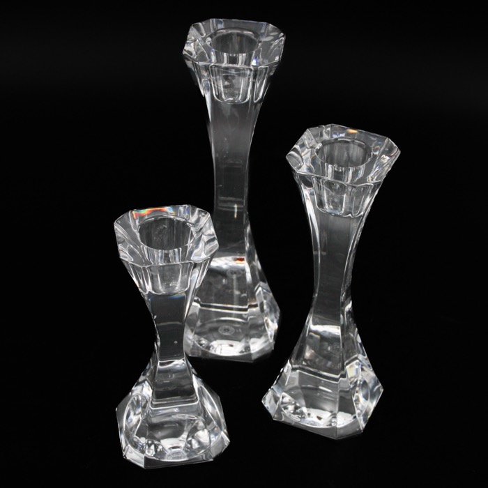 Trio av ljusstakar i kristallglas - Villeroy and Boch
