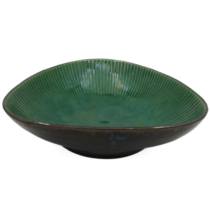Retro grön trekantig skål - Gabriel keramik