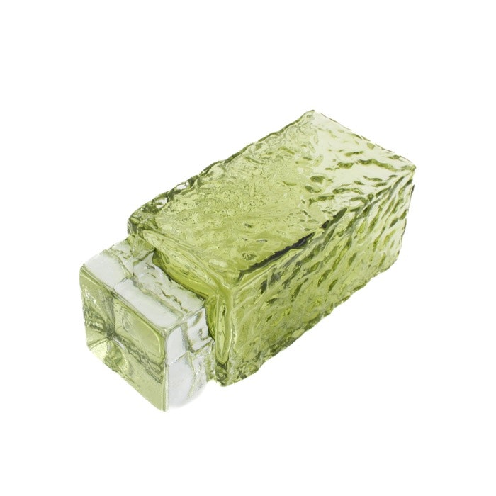 Grön glasvas med relief - puntel