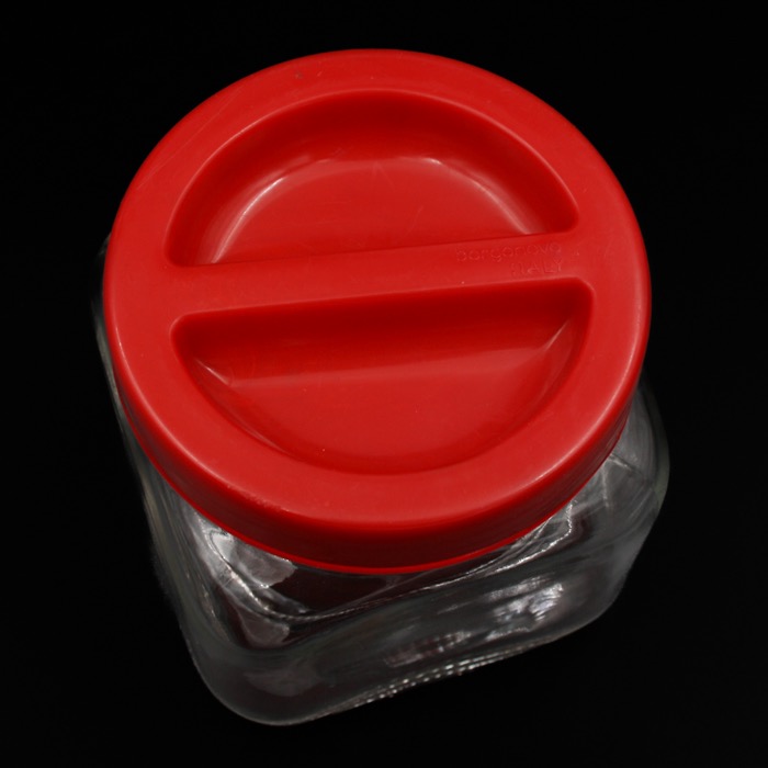 Retro förvaringsburk i glas med rött lock - Per Alimenti, Italien