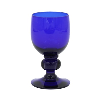 Likörglas i blått - Hovmantorps glasbruk