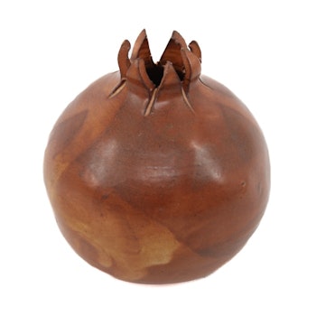 Mindre keramikvas i form av granatäpple